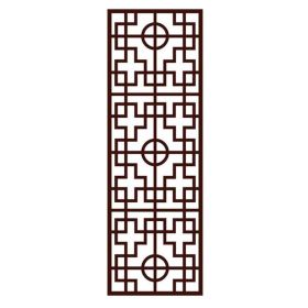 Chinese Privacy Window Film Imitation Redwood Lattice Window Film Frosted Glass No Glue Sliding Door Static Film; 15x39 inch