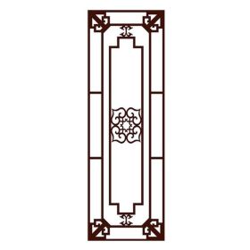 Chinese Privacy Frosted Glass Window Film Imitation Redwood Lattice Window Film No Glue Sliding Door Static Film; 15x39 inch