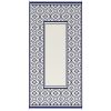 Outsunny Reversible Outdoor Rug, Waterproof Plastic Straw with Carry Bag, 9' x 18', Blue & White Gourd Border