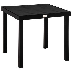 Outsunny Patio Dining Table 4 Rectangular Aluminum Outdoor Garden Lawn Backyard Black