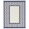 Outsunny Reversible Outdoor Rug, Waterproof Plastic Straw with Carry Bag, 8' x 10', Blue & White Gourd Border