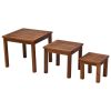 Outsunny 3PC Acacia Wood Nesting Table Set Outdoor Multi-Functional Patio Side Tables