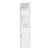 Tall Bathroom Floor Storage Cabinet,Narrow Slim Freestanding Cabinet with 1 Drawer and 2 Doors Storage Cabinet with 5 Adjustable Height Shelf