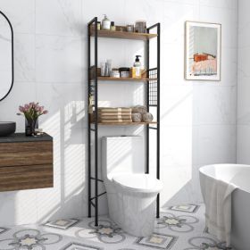 3-Tier Over-the-Toilet Storage Rack with 3 Hooks