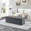 Folding Storage Ottoman Bench, Ottoman Foot Rest, End of Bed Bench, Storage Chest, with Flipping Lid, for Living Room, Bedroom, Entryway, 47 Inches