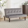 Foldable Fashion Sofa Bed High End Flannel Fabric Back Adjustable Sofa Recliner Futon, Modern Fashion Sofa with Charging Port