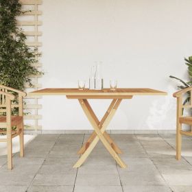 Folding Patio Table 43.3"x43.3"x29.5" Solid Wood Teak