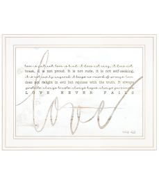 "Love Never Fails" by Cindy Jacobs, Ready to Hang Framed Print, White Frame