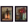 "Country Candlelight Collection" 2-Piece Vignette By Susie Boyer,, Ready to Hang Framed Print, Black Frame