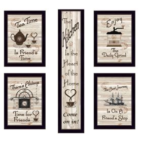 "Kitchen Friendship Collection" 5-Piece Vignette by Millwork Engineering, Black Frame