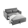 MH" Sleeper Sofa Bed w/USB Port, 3-in-1 adjustable sleeper with pull-out bed, 2 lumbar pillows and side pocket