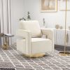 30.7"W Swivel Accent Open Back Chair Modern Comfy Sofa Chair With Gold Stainless Steel Base For Nursery Bedroom Living Room Hotel Office