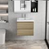 30" Floating Bathroom Vanity with Sink, Modern Wall-Mounted Bathroom Storage Vanity Cabinet with Resin Top Basin and Soft Close Drawers