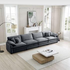 Corduroy Sofa , Modern Upholstered 4 Seater Corduroy Fabric Sofa , Office Living Room Apartment Comfortable Sofa