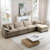 Corduroy Sofa Modern Upholstered 4 Seater with with 1 Footstool Corduroy Fabric Sofa,Office Living Room Apartment Comfort Sofa