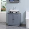 Bathroom Cabinet with 2 Doors and Shelf Bathroom Vanity Grey-AS