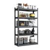 72"H 5 Tier Metal Shelves for Storage Garage Shelving 2000LBS Heavy Duty Storage Shelves Adjustable Garage Shelf Industrial Shelving Unit Storage Util