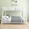 Metal Bunk Bed Twin Over Full Size with Removable Stairs, Heavy Duty Sturdy Frame with 12" Under-Bed Storage for Teen & Adults, Teens