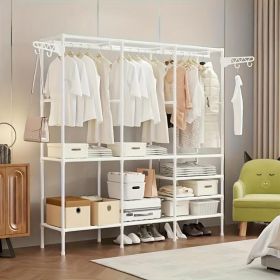 Clothing Racks for Hanging Clothes with ShelvesPortable Closet System Organizer Garment Rackfor Clothes Storage