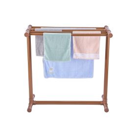 VEVOR Pool Towel Rack, 5 Bar, Brown, Freestanding Outdoor PVC T-Shape Poolside Storage Organizer, Include 8 Towel Clips, Mesh Bag, Hook