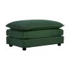 Chenille Fabric Ottomans Footrest to Combine with 2 Seater Sofa, 3 Seater Sofa and 4 Seater Sofa, Green Chenille