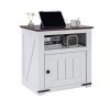 VEVOR Farmhouse End Table, Square Night Stand with USB Ports and Outlets, 3 Tiers End Table Side Table Coffee Table with Storage Cabinet