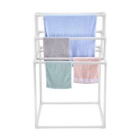 8 Bar Pyramid Towel Rack - Dry Wet Towels, Organize Fresh Towels, Poolside Towel Storage Organizer, (35.43" L x 35.43" W x 54.72" H), White