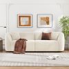 87" Curved Contemporary Sofa in Off-White: Plush Seating, Streamlined Design, and Durable Frame – Ideal for Stylish Living Spaces