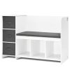 VEVOR Kids Reading Nook Bench, Toddler Bookshelf and Bookcase with Detachable Seat Cushion, 6-Cubby Storage Organizer Bench with 3 Drawers