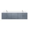 Dark Grey Double Bath Vanity 72 in. W x 22 in. D, Cultured Marble Top, and Faucet Set