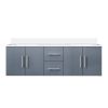 Dark Grey Double Bath Vanity 60 in. W x 22 in. D, with Cultured Marble Top