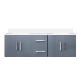 Dark Grey Double Bath Vanity 60 in. W x 22 in. D, with Cultured Marble Top