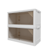 247QT 2-Pack 31.5'' Wide Transparent Plastic Storage Cabinets for Closet Organizers and Storage, Folding Storage Box