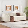 87" Curved Contemporary Sofa in Off-White: Plush Seating, Streamlined Design, and Durable Frame – Ideal for Stylish Living Spaces