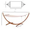 Outsunny 10' Wood Outdoor Hammock, Hammock with Stand Rainbow Bed, Heavy Duty Roman Arc Hammock for Single Person for Patio Backyard Balcony Porch