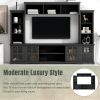 [VIDEO provided] ON-TREND Minimalism Entertainment Wall Unit with Bridge, Modern TV Console Table for TVs Up to 70"