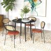 HOMCOM 35" Round Folding Dining Table Distressed Black Solid Wood Legs Drop Leaf for Kitchen Dining Room