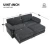 [VIDEO provided] [New] Free Combination Modular Convertible Sectional Sofa Bed Set, 4 Seat Upholstered Sleeper Corner Couch