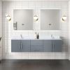Dark Grey Double Bath Vanity 72 in. W x 22 in. D, with Cultured Marble Top