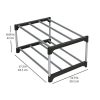 (6 pack)2 Tier Shoe Rack, Black and Silver, 4 Pairs of Shoes, Iron Poles & Plastic Connectors