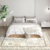 HOMCOM 6x9 Area Rug, Indoor Boho Machine Washable Carpet for Living Room, Bedroom, Dining Room, Kitchen, Blue
