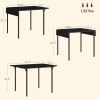 HOMCOM Foldable Dining Table for 2 to 4 People, Industrial Drop Leaf Table, Kitchen Table for Small Spaces, Black