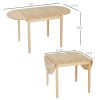 HOMCOM Compact Folding Dining Table 56" Small Space Wood Kitchen Table Drop Leaf Natural