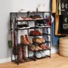 7-Tier Space-Saving Shoe Rack, Holds up to 21 Pairs, Black