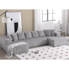 [NEW ARRIVED] [VIDEO PROVIDED]131'' Modular Sectional Couch, U-shaped sofa , Chaise Lounge, Striped fabric,Upholstered 4 Seater Couch for Living Room