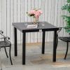 Outsunny Patio Dining Table 4 Rectangular Aluminum Outdoor Garden Lawn Backyard Black