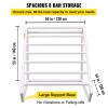 VEVOR Pool Towel Rack, 8 Bar, White, Freestanding Outdoor PVC Triangular Poolside Storage Organizer, Include 8 Towel Clips, Mesh Bag, Hook