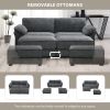 [VIDEO provided] [New] Free Combination Modular Convertible Sectional Sofa Bed Set, 4 Seat Upholstered Sleeper Corner Couch