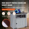 VEVOR Farmhouse End Table, Square Night Stand with USB Ports and Outlets, 3 Tiers End Table Side Table Coffee Table with Storage Cabinet