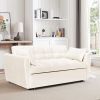 64.9"3-in-1 foldable large size sofa bed, modern velvet double sofa, sofa bed with adjustable back, storage bag and pillow, suitable for living room
